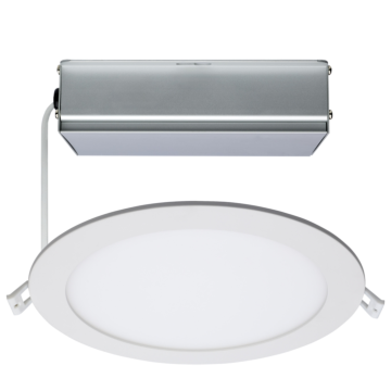Satco 24 Watt - LED Direct Wire Downlight - Edge-lit - 8 inch - CCT Selectable - 120 volt - Dimmable - Round - Remote Driver