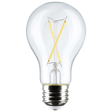 Satco 5 Watt A19 LED Filament - Clear - 2700K - Medium Base - 120 Volt - 4-Pack