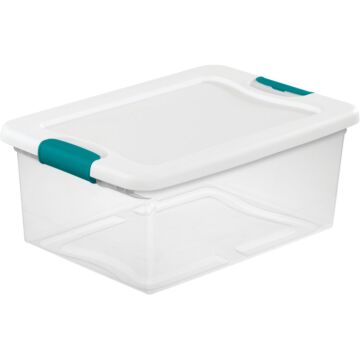 Sterilite 15 Qt. White Latching Storage Tote