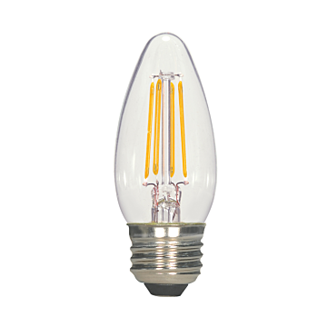 Satco 4.5 Watt B11 LED - Clear - Medium base - 2700K - 350 Lumens - 120 Volt - 2-Card
