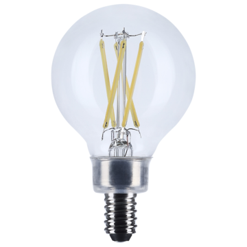 Satco 5.5 Watt G16.5 LED Filament - Clear - Candelabra Base - 2700K - 500 Lumens - 120 Volt - 2-Pack