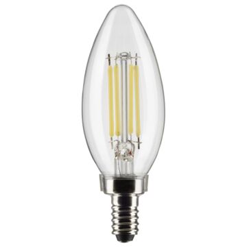 Satco LED 5.5w Candelabra Base Clear Light Bulb 2pk