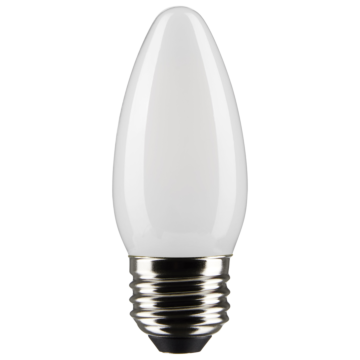 Satco 120V B11 LED Filament Medium Base Torpedo Bulb (Frosted - 2pk) 2700K, 90CRI, 500 Lumens