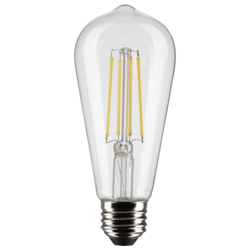 Satco 8W ST19 Medium Base LED Filament (Clear - 2pk) 2700K, 800 Lumen