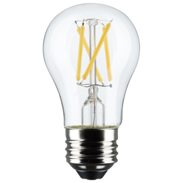 Satco 5.5 Watt A15 LED Filament - Clear - Medium Base - 2700K - 450 Lumens - 2-Pack