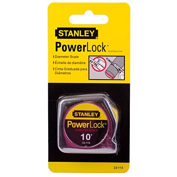 Stanley PowerLock Pocket Tape Measure w/ Diameter Scale - 10 ft