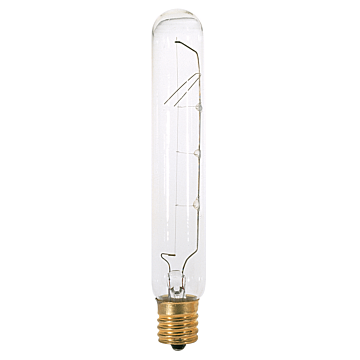 Satco 25 Watt T6 1/2 Incandescent - Clear - 1500 Average rated hours - 180 Lumens - Intermediate base - 130 Volt - Carded