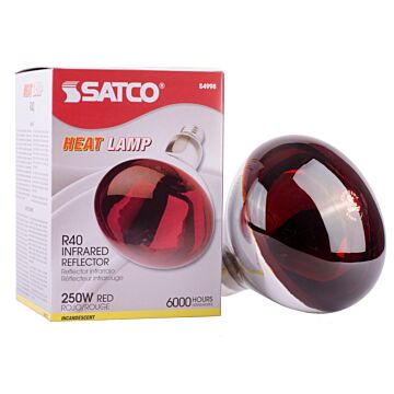 Satco 250 Watt R40 Incandescent - Red Heat - 6000 Average rated hours - Medium base - 120 Volt