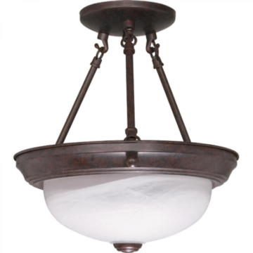 Satco Semi-Flush 2-Light Ceiling Light (Old Bronze) 11 in.