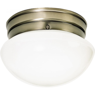 Satco Flush Mount Mushroom Light (Antique Brass) 8 in.