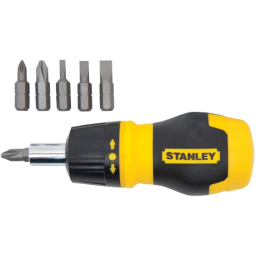 Stanley 7- in-1 Multi-Bit Stubby Ratcheting Screwdriver