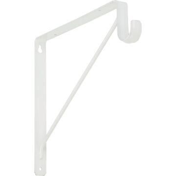 National Hardware Stanley Home Designs 12-5/8 In. H. x 11 In. D. Shelf & Rod Bracket, White