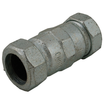 Jones Stephens 1" IPS Malleable Iron Compression Coupling, Long Pattern, 3-7/8" Body Length