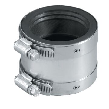 Fernco Proflex 2 In. x 2 In. PVC Shielded Coupling - Cast-Iron to Plastic, Steel, Extra-Heavy Cast Iron