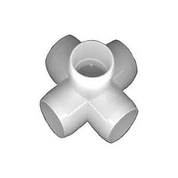 Circo Innovations 3/4 in PVC Furniture Grade 5-Way Side Outlet Cross