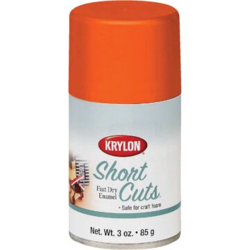 Krylon Short Cuts Enamel Spray Paint (High Gloss - Glow Orange) 3 oz