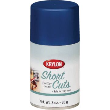 Krylon Short Cuts Enamel Spray Paint (High-Gloss - Forever Blue) 3 oz