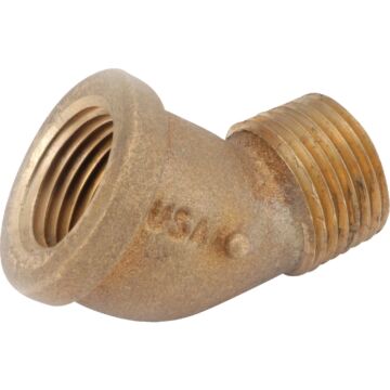 Anderson Metals 45 Deg. Street Red Brass Elbow (1/8 Bend) 3/8 in.