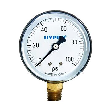 Valley Industries 2-1/2 in 0 - 100 psi 1/4 in MNPT Single Scale Pressure Gauge