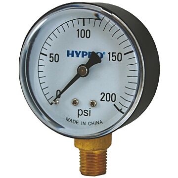 Valley Industries 2-1/2 in 0 - 200 psi 1/4 in MNPT Single Scale Pressure Gauge