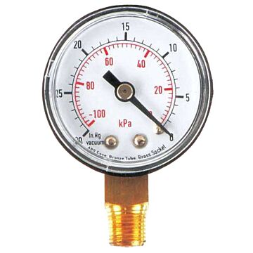 Valley Industries 2-1/2 in 0 - 30 in of water 1/4 in MNPT Single Scale Pressure Gauge