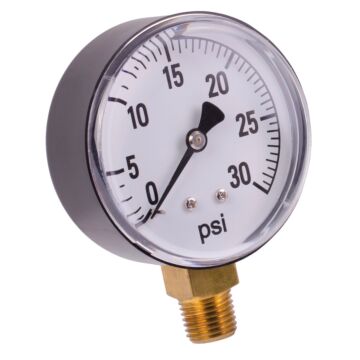 Valley Industries 2-1/2 in 0 - 30 psi 1/4 in MNPT Single Scale Pressure Gauge