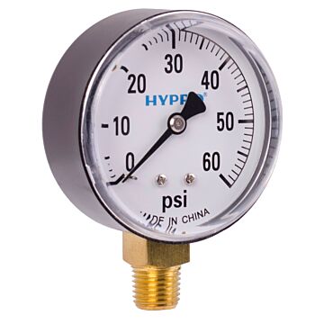 Valley Industries 2-1/2 in 0 - 60 psi 1/4 in MNPT Single Scale Pressure Gauge