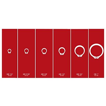 Huyett Carbon Spring Steel Plain 125-Piece External Retaining Ring Assortment