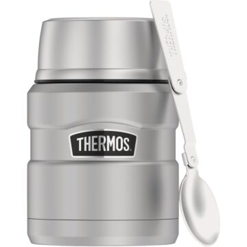 Thermos Stainless King SS Food Jar w/ Spoon - 16 oz