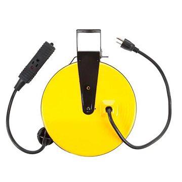 Bayco 30' Retractable Metal Cord Reel with 3 Outlets