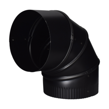 Imperial 7-in, 90 Degree Black Adjustable Stove Pipe Elbow