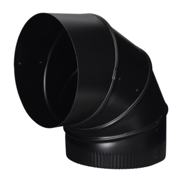 Imperial 8-in, 90 Degree Black Adjustable Stove Pipe Elbow