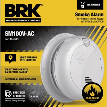 First Alert BRK Hardwired Photoelectric Smoke Alarm with Voice Alerts