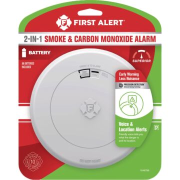 FIRST ALERT First Alert Battery Powered Photoelectric Combination Alarm with Voice
