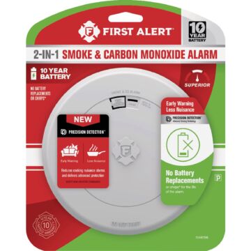 First Alert 2-In-1 10-Year Battery Photoelectric Smoke & Carbon Monoxide Alarm