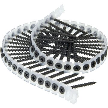 Senco DuraSpin Phillips Bugle Head Collated Drywall Screw, Phospate Finish (1000pk) #7 x 2 in.