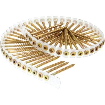 Senco DuraSpin Square Recess Flat Collated Wood Screws (Yellow Zinc - 800pk) #8 x 2-1/2 in.