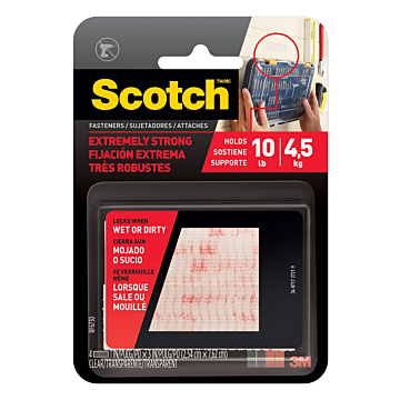 3M Scotch™ Extreme Fasteners (Clear - 2pk Strips) 1 in. x 3 in.