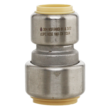 Boshart Industries CTS Push Fit Reducing Coupling 1 in. x 3/4 in. Stainless Steel