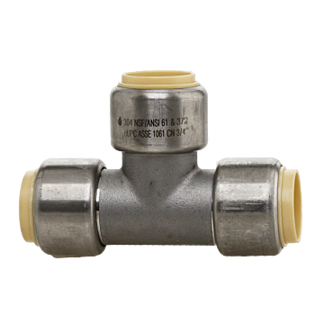 Boshart Industries Tee 3/4"X1/2"X3/4" SS Push-Fit