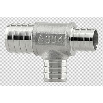 Boshart Industries Tee 1 x 3/4 x 3/4 in Crimp PEX Pipe Reducing Tee