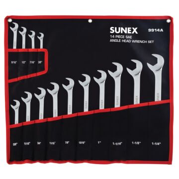 SUNEX® Tool Imperial 14 Chrome Plating Angle Head Wrench Set