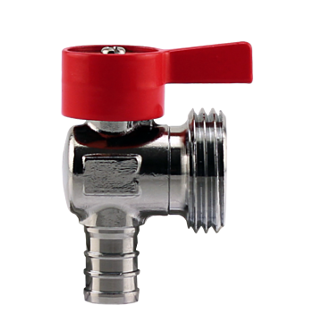 Boshart Industries Washing Machine Chrome Plated Plastic Crimp PEX x GHT (Red)