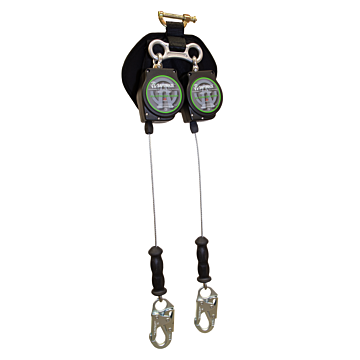 Safewaze 11' LE Dual Leg Cable Retractable With Steel Snap Hooks