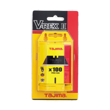 TAJIMA TOOL V-REX™ II, premium tempered steel utility knife blades, 100-blade safety dispenser