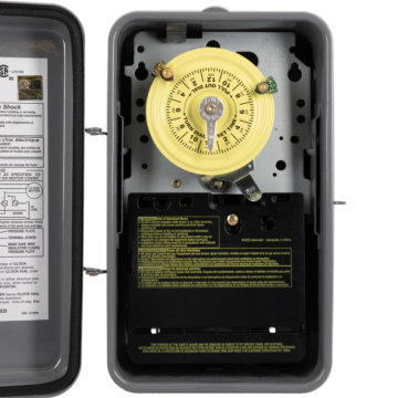 Intermatic 24-Hour Mechanical Time Switch, 120 VAC, 60Hz, SPST, Indoor/Outdoor Metal Enclosure, 1 Hour Interval