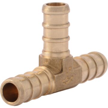 SharkBite 3/8 In. x 3/8 In. x 3/8 In. Barb Brass PEX Tee