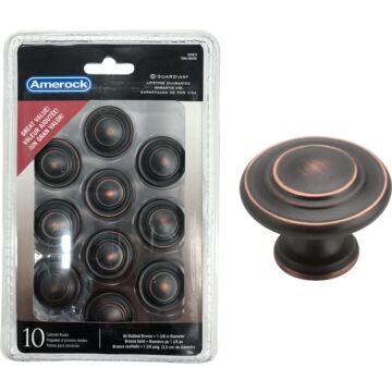 Amerock Inspirations 1.3125 In. Dia. Round Oil-Rubbed Bronze Cabinet Knob (10-Pack)