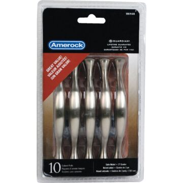 Amerock Everyday Heritage 3 In. Satin Nickel Cabinet Drawer Pull (10-Pack)
