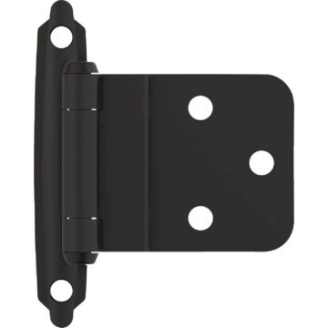 Amerock Inset Self-Closing Face-Mount Cabinet Hinge (Matte Black - 10pk) 3/8 in.
